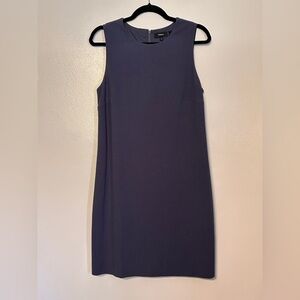 Theory Cortney Oxford Knit Shift Career Dress size 10 Gray Navy